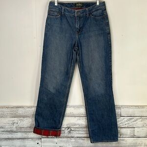 EDDIE BAUER Flannel Lined Boho Straight Legs Inseam 30” Jeans